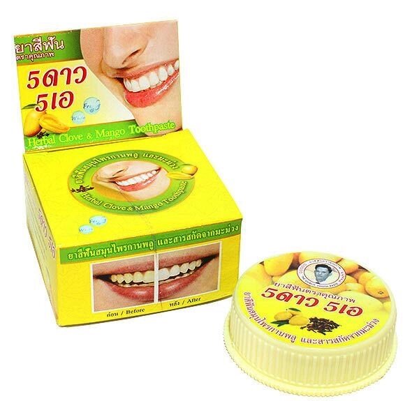 Зубная паста с экстрактом Манго и Гвоздики 5 Star Herbal Clove  Mango Toothpaste, Таиланд от компании Тайская косметика и товары из Таиланда - Melissa - фото 1