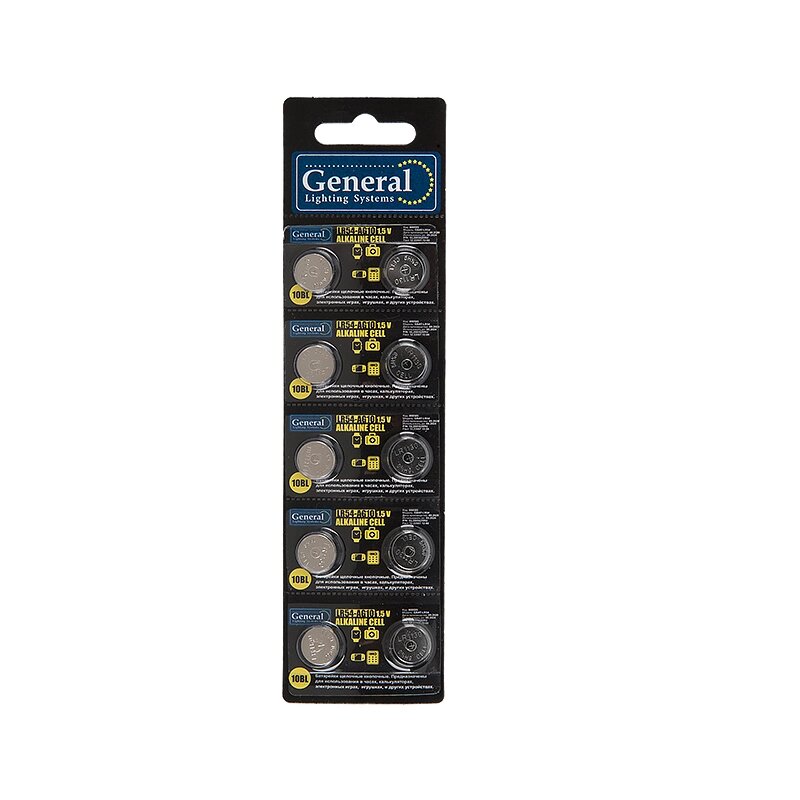 Батарейка GBAT-LR54 (AG10)  кнопочная щелочная 10pcs/card (10/200/4000) 800585 от компании ИП Набока В.М. - фото 1