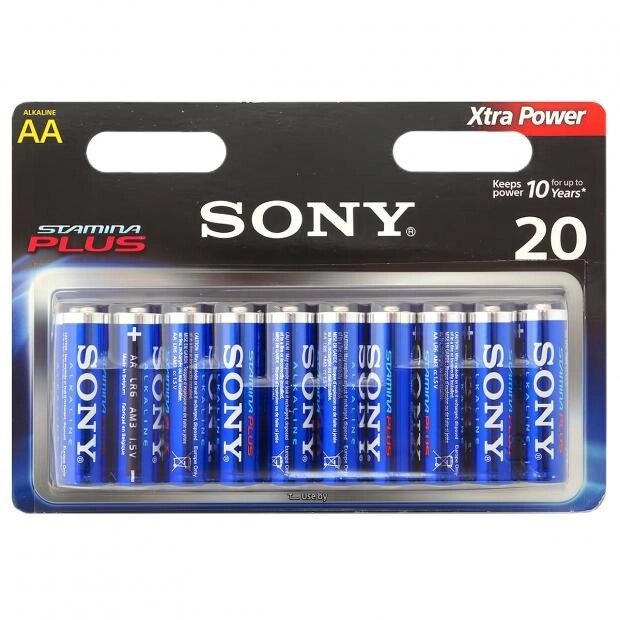 Батарейки АА Sony LR6 20 Pack STAMINA PLUS пальчиковые от компании Уютель - фото 1