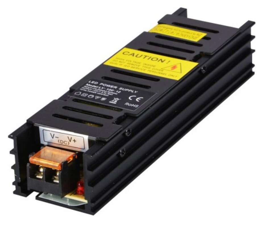 Блок питания 100Вт 12В black 163х42х30мм для led ленты от компании ИП Набока В.М. - фото 1