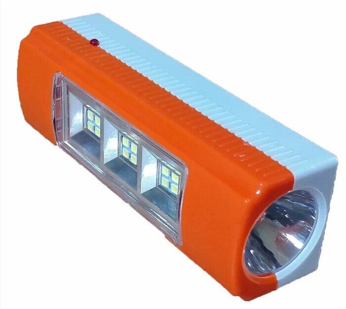 Фонарь UFR-007 2 режима светодиодный аккумулятор зарядка от AC  orange 1х1W+12х2835 от компании ИП Набока В.М. - фото 1
