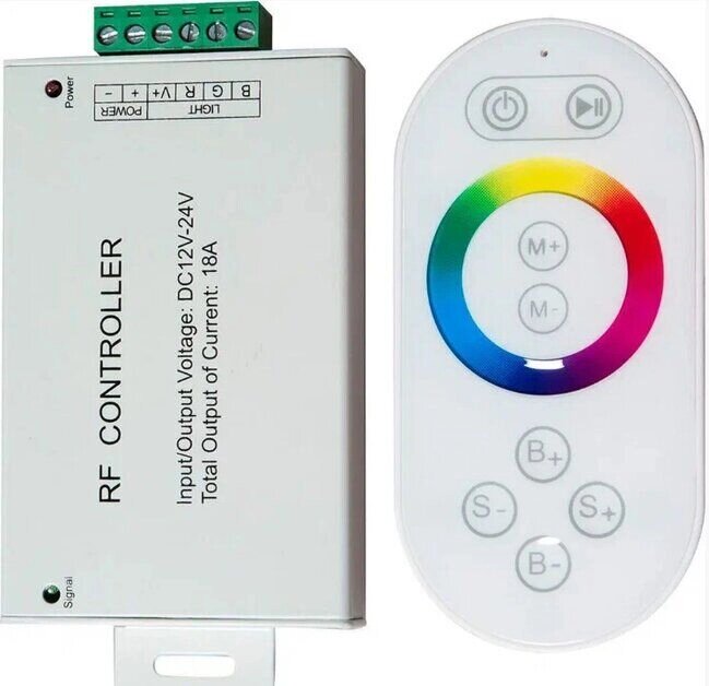 Контроллер RGB 18А 12-24V радио LD56 для светодиодной ленты с ПУ белый Feron 21558 ##от компании## Уютель - ##фото## 1
