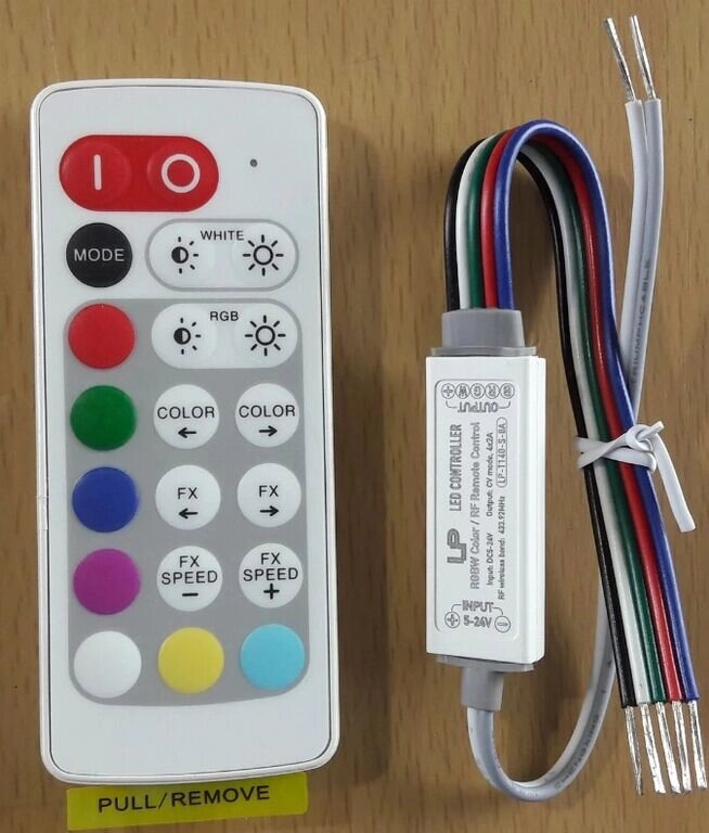 Контроллер RGB+W T140 Mini 8A 5-24в с пду радио 996236 от компании ИП Набока В.М. - фото 1
