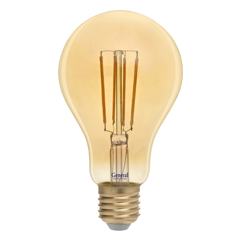 Лампа 10Вт 2700К светодиодная GLDEN-A75S-10-230-E27-2700 золотая филамент 655317 от компании ИП Набока В.М. - фото 1