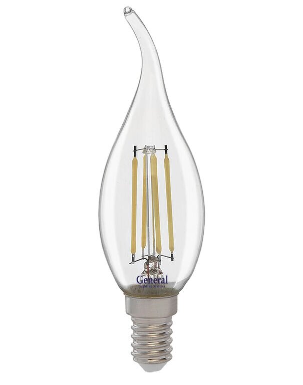 Лампа 15Вт 2700К 1050Лм GLDEN-CWS-15-230-E14-2700 свеча на ветру филамент 661425 от компании ИП Набока В.М. - фото 1