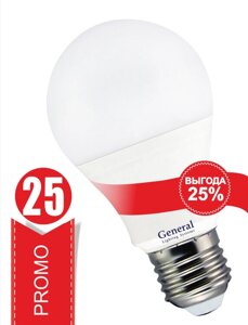 Лампа 25Вт E27 2700К светодиодная промо GLDEN-WA60P-25-230-E27-2700 Promo угол 270 1400Лм General 660349