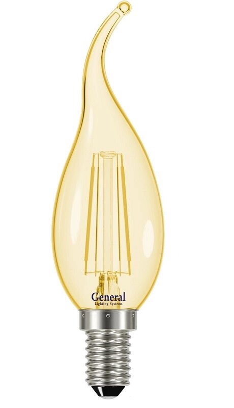 Лампа 7Вт 2700К 430Лм GLDEN-CWS-7-230-E14-2700 золотое стекло филамент 647300 от компании Уютель - фото 1