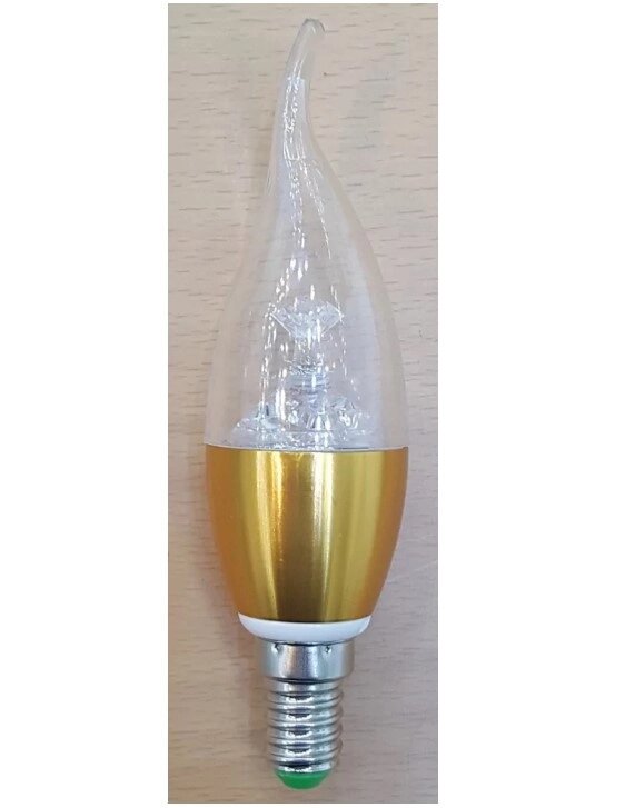 Лампа 7Вт 6000K 490Lm E14 светодиодная свеча на ветру A0714 UTLED Candle Flame Gold Уютель от компании Уютель - фото 1