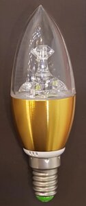 Лампа 7Вт светодиодная свеча A0716 UTLED Candle 490Lm E14 3000K Gold