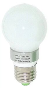 Лампа G50 7Вт 500Лм E27 360° 3000К прозрачное стекло светодиодная