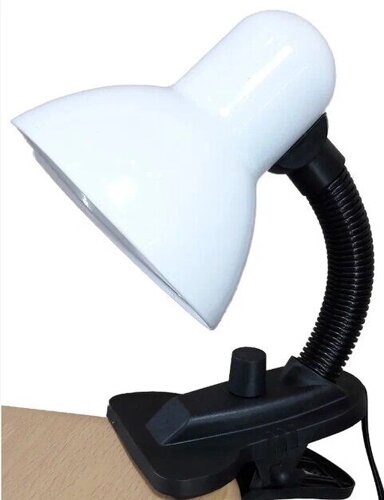 Лампа настольная с диммером UT-102A 60 Вт Е27 на прищепке белая ствол 12см шнур 1,5м