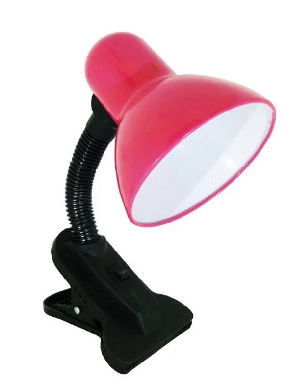Лампа настольная UT-123В 60Вт Е27 на прищепке розовая шнур 0,9м от компании ИП Набока В.М. - фото 1