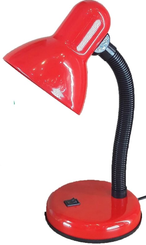 Лампа настольная UT-208B Е27 60W красная на металлической подставке трубка 28 см шнур 1,5м от компании ИП Набока В.М. - фото 1