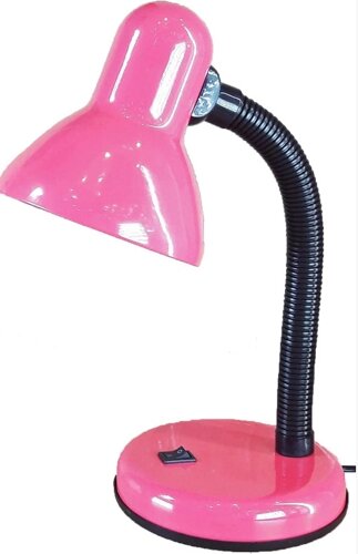 Лампа настольная UT-208B Е27 60W розовая на металлической подставке трубка 28 см шнур 1,5м