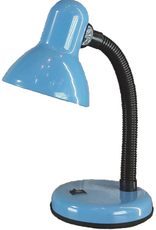 Лампа настольная UT-208B Е27 60W синяя на металлической подставке трубка 28 см шнур 1,5м Уютель от компании Уютель - фото 1