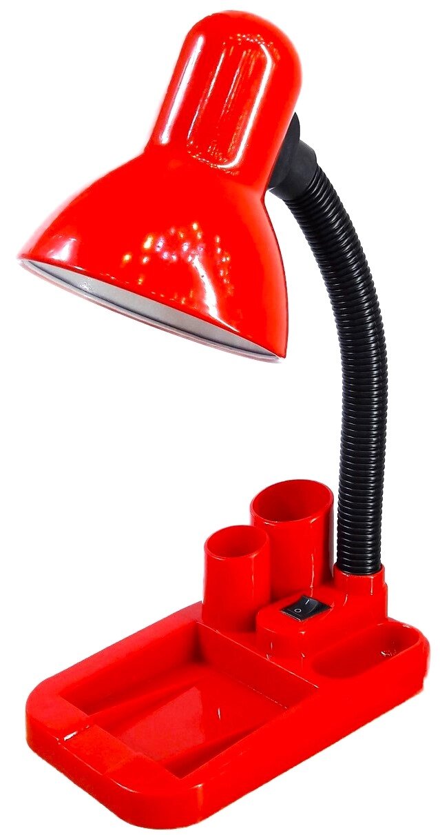 Лампа настольная UT-220 Е27 60W красная на подставке с пеналом шнур 1,5 м от компании ИП Набока В.М. - фото 1