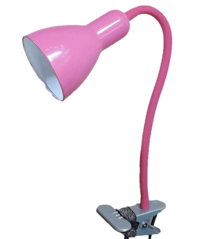 Лампа настольная UT-708 Design Е27 60W розовая на прищепке шнур с выкл. 1,5 м от компании ИП Набока В.М. - фото 1