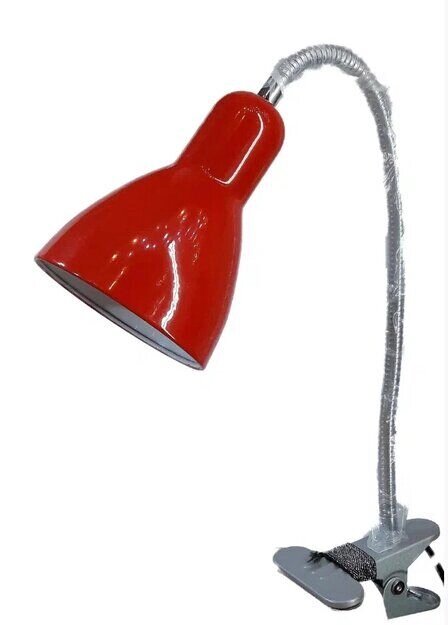 Лампа настольная UT-708 Е27 60W красная на прищепке шнур с выкл. 1,5 м от компании ИП Набока В.М. - фото 1