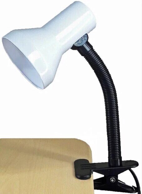 Лампа настольная UT-711 белая на прищепке Е27 60W Уютель ##от компании## Уютель - ##фото## 1