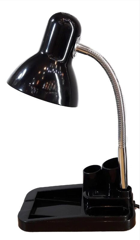Лампа настольная UT-720 Е27 60W черная на подставке с пеналом шнур 1,5 м Уютель от компании Уютель - фото 1