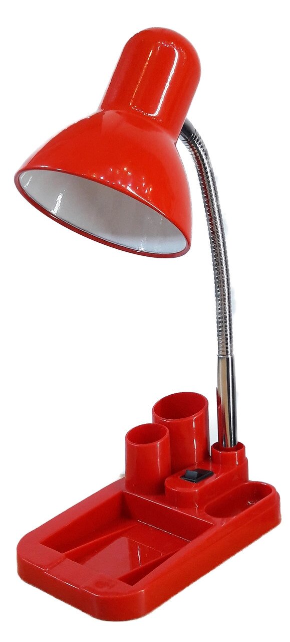Лампа настольная UT-720 Е27 60W красная на подставке с пеналом шнур 1,5 м от компании ИП Набока В.М. - фото 1