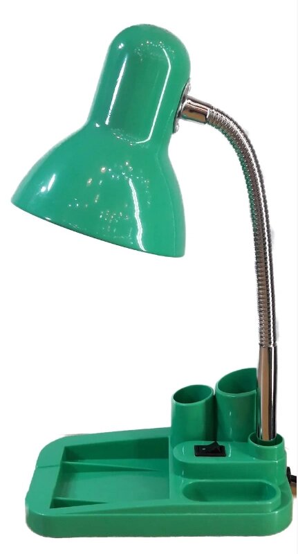 Лампа настольная UT-720 Е27 60W зеленая на подставке с пеналом шнур 1,5 м Уютель от компании Уютель - фото 1