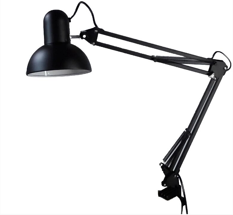 Лампа настольная UT-800B Е27 60W черная на струбцине шнур 1,5 м Уютель ##от компании## Уютель - ##фото## 1