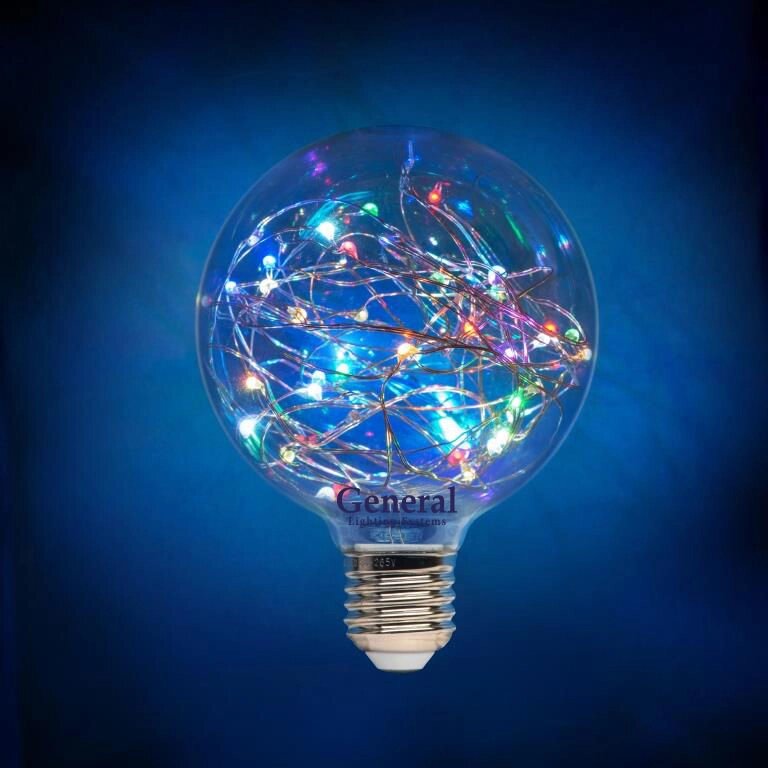 Лампа-шар новогодний GLDEN-G95SW-1-230-E27-RGB светодиодный 649921 от компании ИП Набока В.М. - фото 1