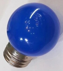 Лампа синяя P45 3Вт E27 Blue светодиодная D0325