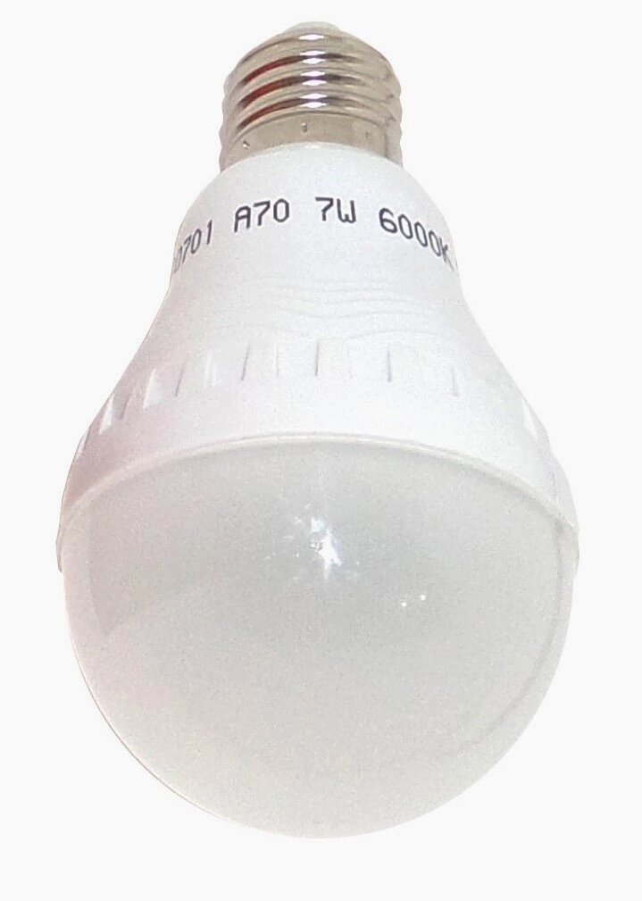 Лампа светодиодная A70 7Вт E27 550Лм 3300К от компании ИП Набока В.М. - фото 1
