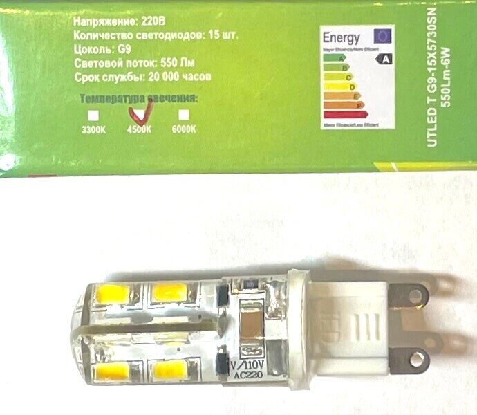 Лампа светодиодная G9 220В 6Вт 550Лм 4000К UTLED T от компании ИП Набока В.М. - фото 1