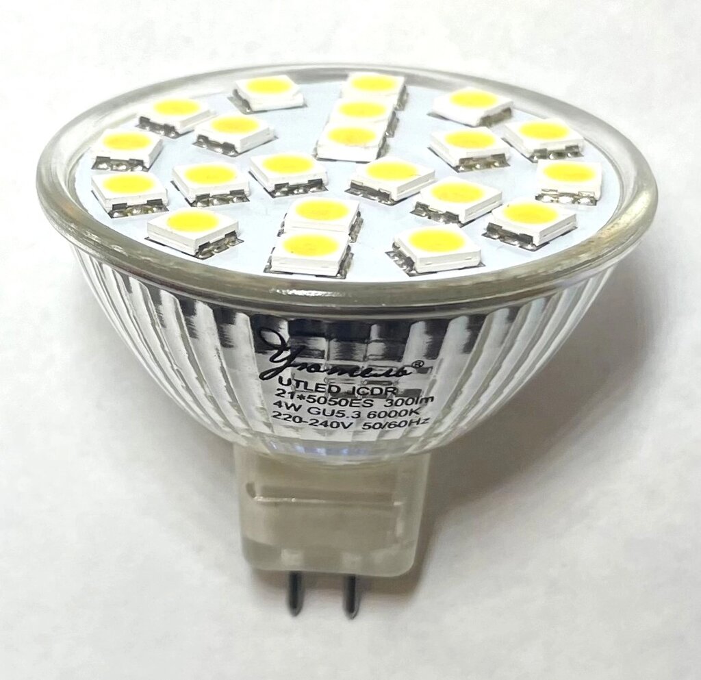 Лампа светодиодная MR16 220В 4Вт 300Лм GU5.3 6000К  JCDR  50х45 мм от компании ИП Набока В.М. - фото 1