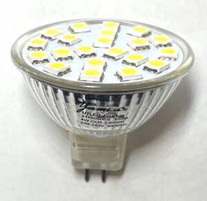 Лампа светодиодная MR16 220В 4Вт 300Лм GU5.3 6000К JCDR 50х45 мм