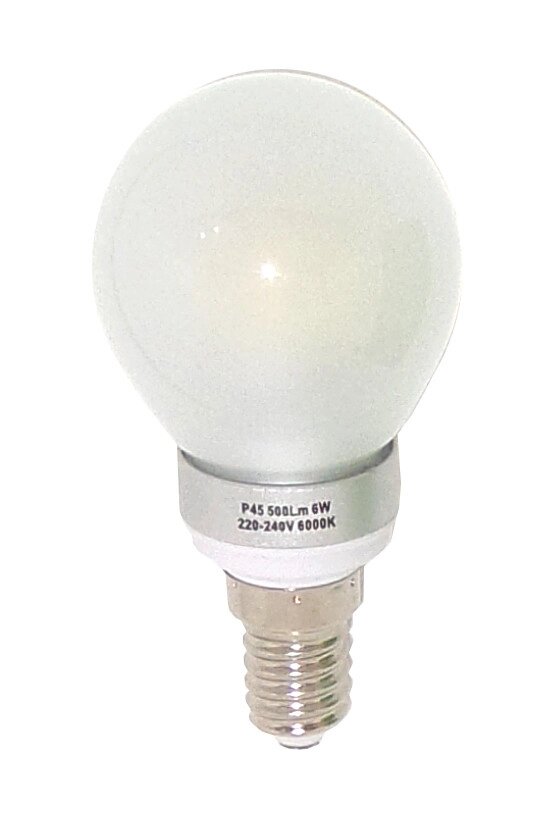 Лампа светодиодная P45 6Вт 500Лм E14 6000К 360° Уютель от компании Уютель - фото 1