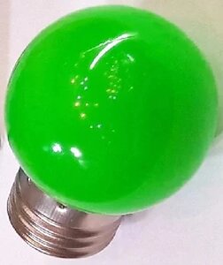 Лампа зеленая P45 3Вт E27 Green светодиодная D0325