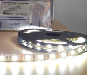 Лента 12в белая 14.4W 60led 5050 IP20 5м 10mm H3024C