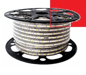 Лента 220в 3528 60led 4,8W светодиодная бухта=100м красная