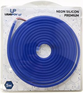 Неон синий 8х16мм 12в 11Вт 5м силикон премиум