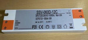 Блок питания 60Вт 12В 5А IP20 190х58х19 мм Plastic slim для led ленты в Ростовской области от компании ИП Набока В.М.