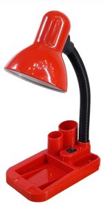 Лампа настольная UT-220 Е27 60W красная на подставке с пеналом шнур 1,5 м Уютель