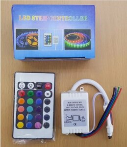 Контроллер RGB 72Вт 12в инфракрасный пульт 24 кнопки для светодиодной ленты
