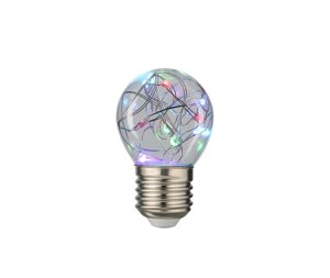 Лампа-шарик GLDEN-G45SW-1-230-E27-RGB новогодний светодиодный 661007
