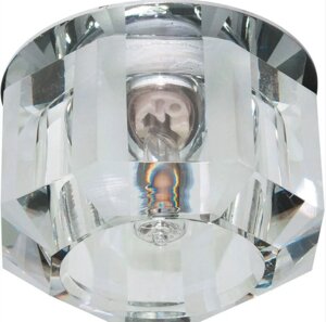 Светильник потолочный JD101 JCD9 35W G9 прозрачный-матовый, хром с лампой Feron 18991