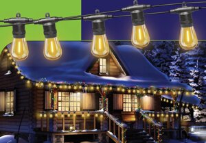 Гирлянда уличная Белт Лайт 100 ламп 50м Gen-Beltlight-50M-100E27-IP65 Black 663009 шаг 50см 16а 2x1,5mm 1,5m шнур в Ростовской области от компании ИП Набока В.М.