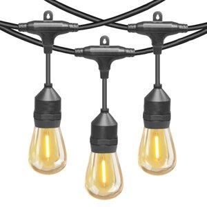 Гирлянда уличная Белт-лайт 10м Gen-Beltlight-W-10M-20E27-IP65 Black 663011 шаг 50см/8A/2x0,5mm2+3m шнур в Ростовской области от компании ИП Набока В.М.