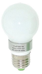 Лампа светодиодная G50 7Вт 500Лм E27 360° 3000К прозрачное стекло Уютель