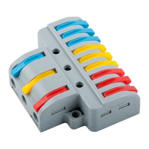 Клемма рычажная 32А монтажная разветвительная 3х9 проводов GTER7-39 800498