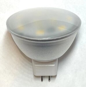 Лампа светодиодная 220В 6Вт 550Лм GU5,3 MR16 3300К алюминий JCDR выпуклая