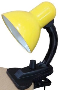 Лампа настольная с диммером UT-102A 60 Вт Е27 на прищепке желтая ствол 12см шнур 1,5м Уютель
