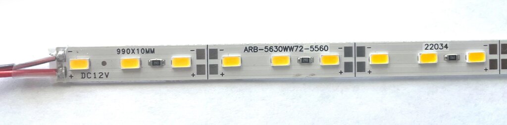 Плата 20Вт 1м SMD5630 72шт 55-60Lm LED 3000K светодиодная от компании ИП Набока В.М. - фото 1